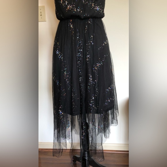 NWT Dress; Colorful Sequins; Spaghetti Straps; Asymmetrical Hemline; Fully Lined - Picture 9 of 14
